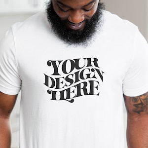 Bella Canvas 3001 Mockup, Bella Canvas White Shirt Mockup, Male Model Mockup, White T Shirt Mock Up, Mockup tshirt, White Mens Tee Mockup