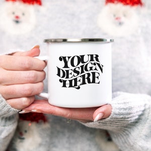 Christmas Enamel Mug Mockup, Camp Mug Mockup, Camping Mug Mockups, Holiday Enamel Camping Mug Mock Up, Camping Mugs, Coffee Mug Mockup