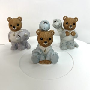 Vintage Set of 3 Homco #1438 Bears in Dino PJ&#39;s - Dinosaur Pajamas