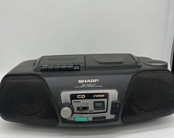 Sharp Qt-Cd111 Portable CD Stereo System Boombox Cassette AM/FM Vintage Tested