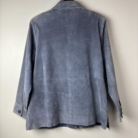 Vintage Atelier by B Thomas Genuine Leather Dusty Blue Jacket Size