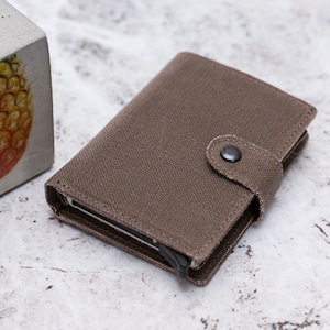 Cartera Mecanizada de Lona Impermeable - Marrón