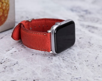 Paprika Piñatex Apple Watch Band 1-8, Vegan Pineapple Leaf