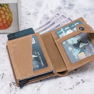 Cartera Mecanizada Lona Impermeable - Mostaza