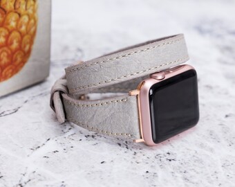 Pebble Grey Pineapple Leaf Watch Band - Compatible with Apple Watch Series 1-8