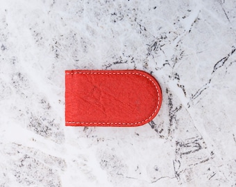 Piñatex Vegan Money Clip – Paprika Plant Fiber Card Holder