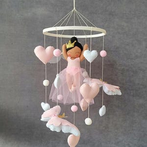 Handmade Baby Mobile Hanging Felt Baby Girl Music Mobile Butterfly Mobile Crib Mobile Nursery Decor Baby Shower Gift for baby announcement