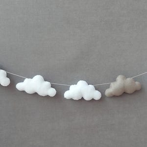 Cloud garland Cloud decor Felt garland Wall hanging nursery decor for girls boys kids room Gender neutral Baby shower decor garland