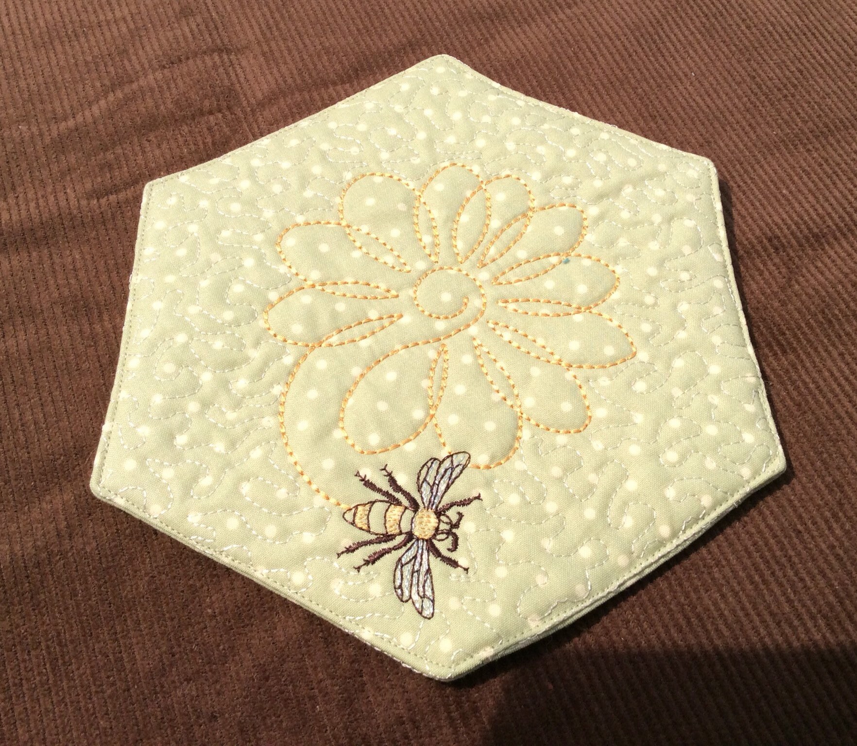 Honeybee Hot Pads, Trivet, Table Mat, Centerpiece, Table Protector, Embroidered Pads Etsy