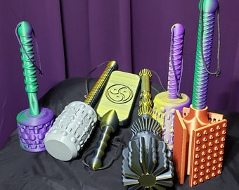 3D Printed Interchangeable Kink Impact Toys, BDSM Paddles Clubs Maces Floggers Tails