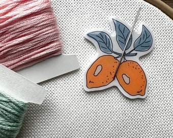 Lemon | Needle Minder | Cross Stitch | Embroidery | Magnet
