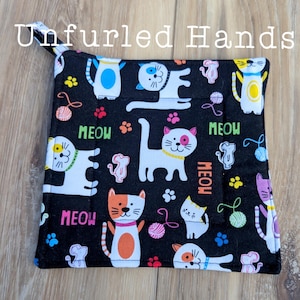 Pannenlap Cat Lover - handgemaakte gewatteerde hot pad met kattenprint