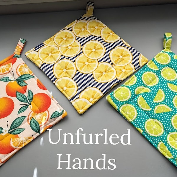 Custom Pot Holders - insulated cotton hot pads - Fruit Collection