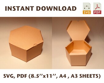 Download Hexagon Box Template Etsy