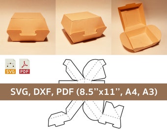 pics Printable Burger Box Template Pdf hamburger box etsy