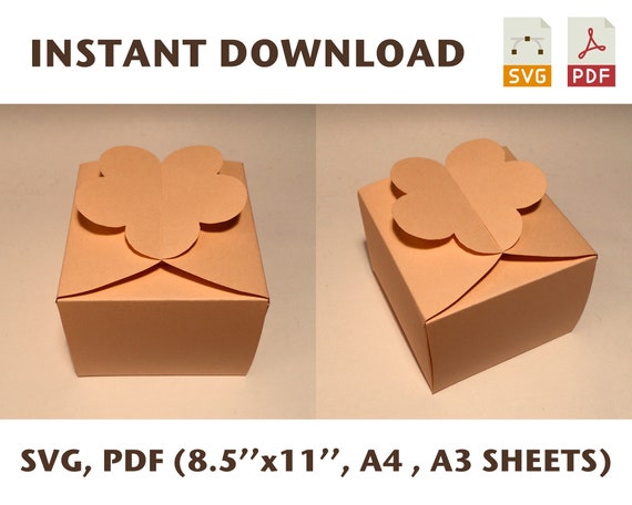 Download Flower Box Template Romantic Box Romantic Gift Box Wedding Favor Box Jewelry Box Svg Pdf Cricut
