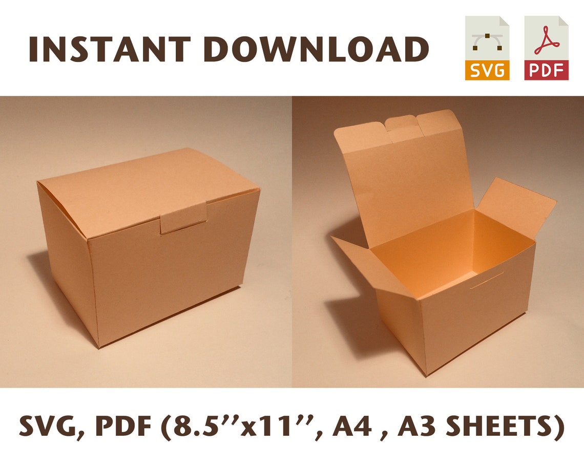 Chest Box Template Rectangle Box Template Storage Box Etsy