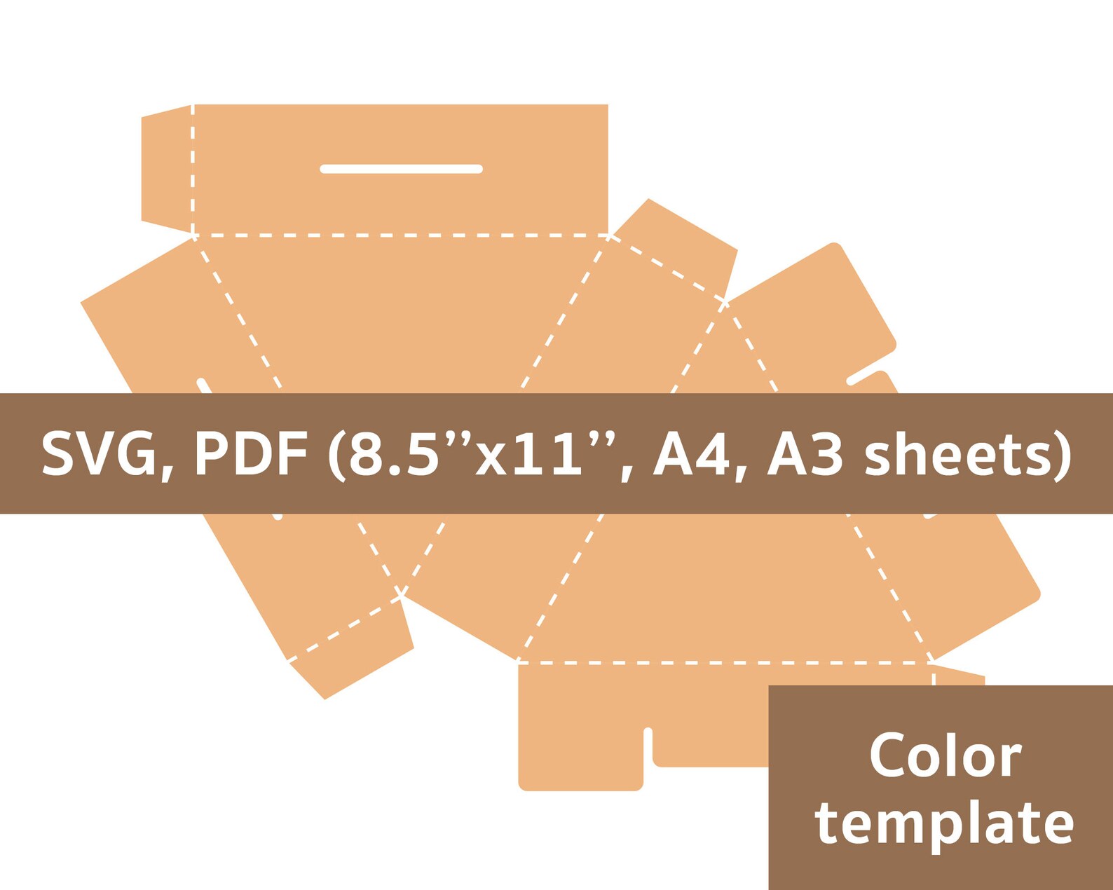 Triangle box template triangle gift box cake slice box Etsy