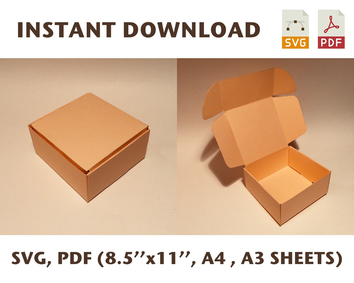 Cake Box Template Bakery Box Template Pastry Box Template Etsy India