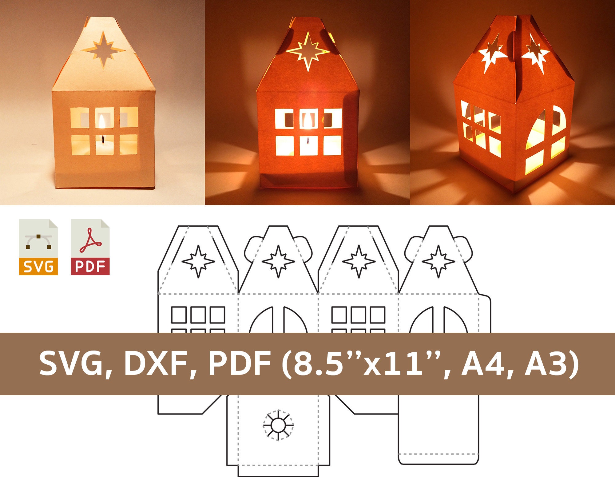 Candle box template candle gift box christmas candle holder Etsy