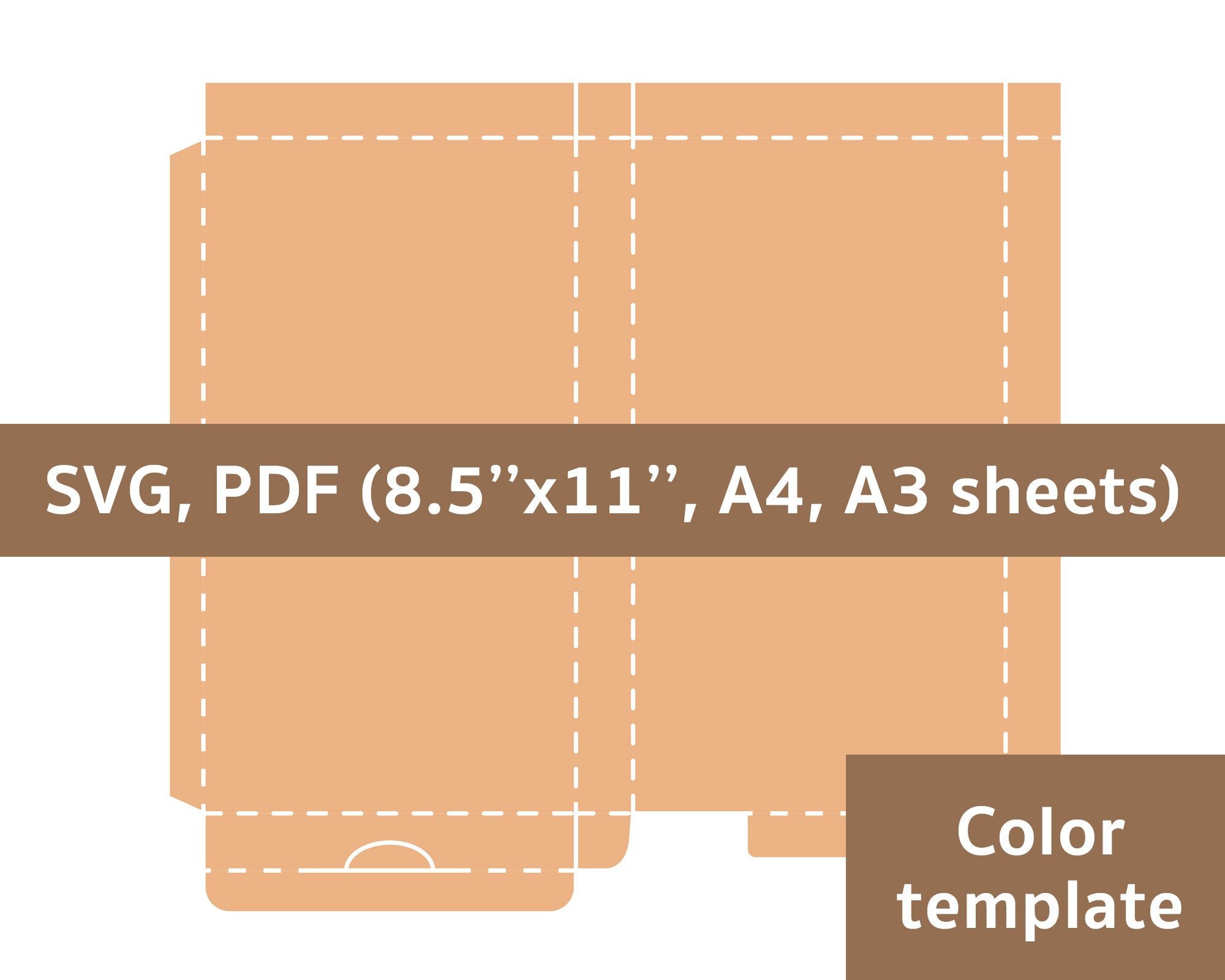 Flat box template thin box narrow box SVG PDF Cricut Etsy