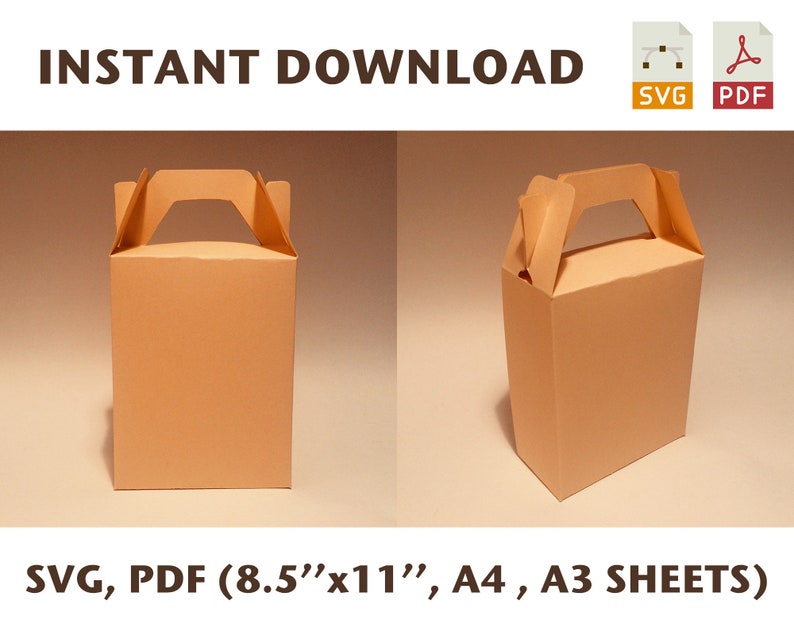 Download Party Supplies Wedding Favor Box Gable Box Template Gable Template 8 5x11 Party Favor Box Svg Pdf Digital Files A4 Gift Box Instant Download A3 Paper Party Supplies