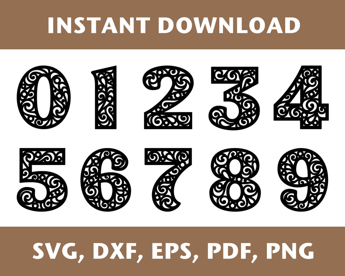 Numbers svg number svg numbers template numbers dxf number | Etsy