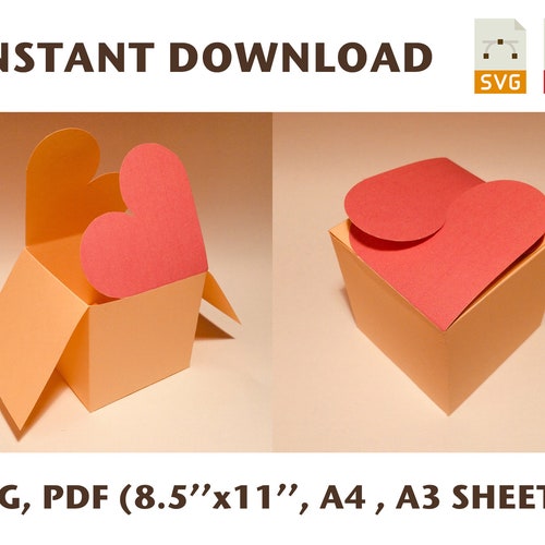 love box template heart box romantic box gift box birthday etsy sweden