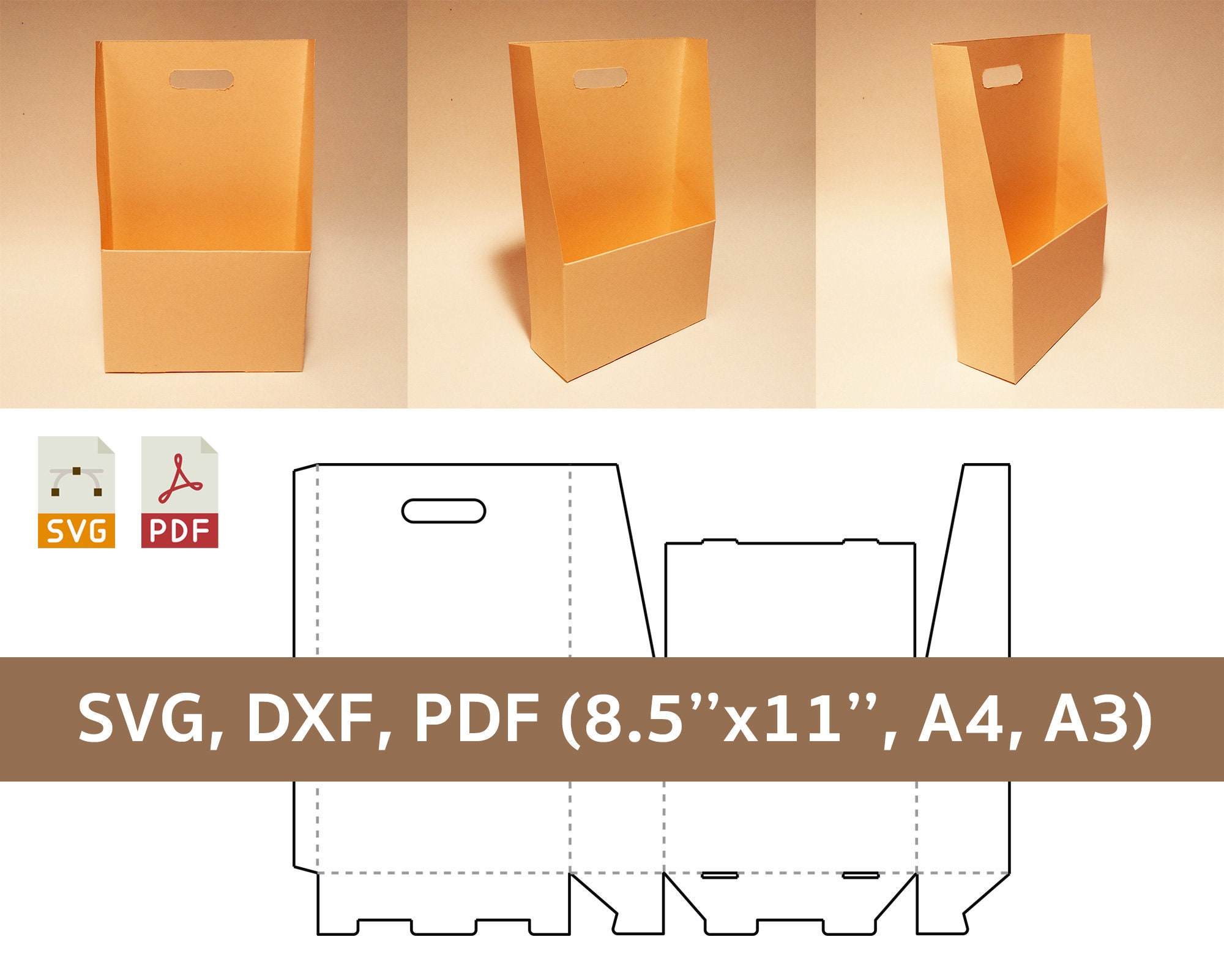 Document box template document holder file organizer box Etsy