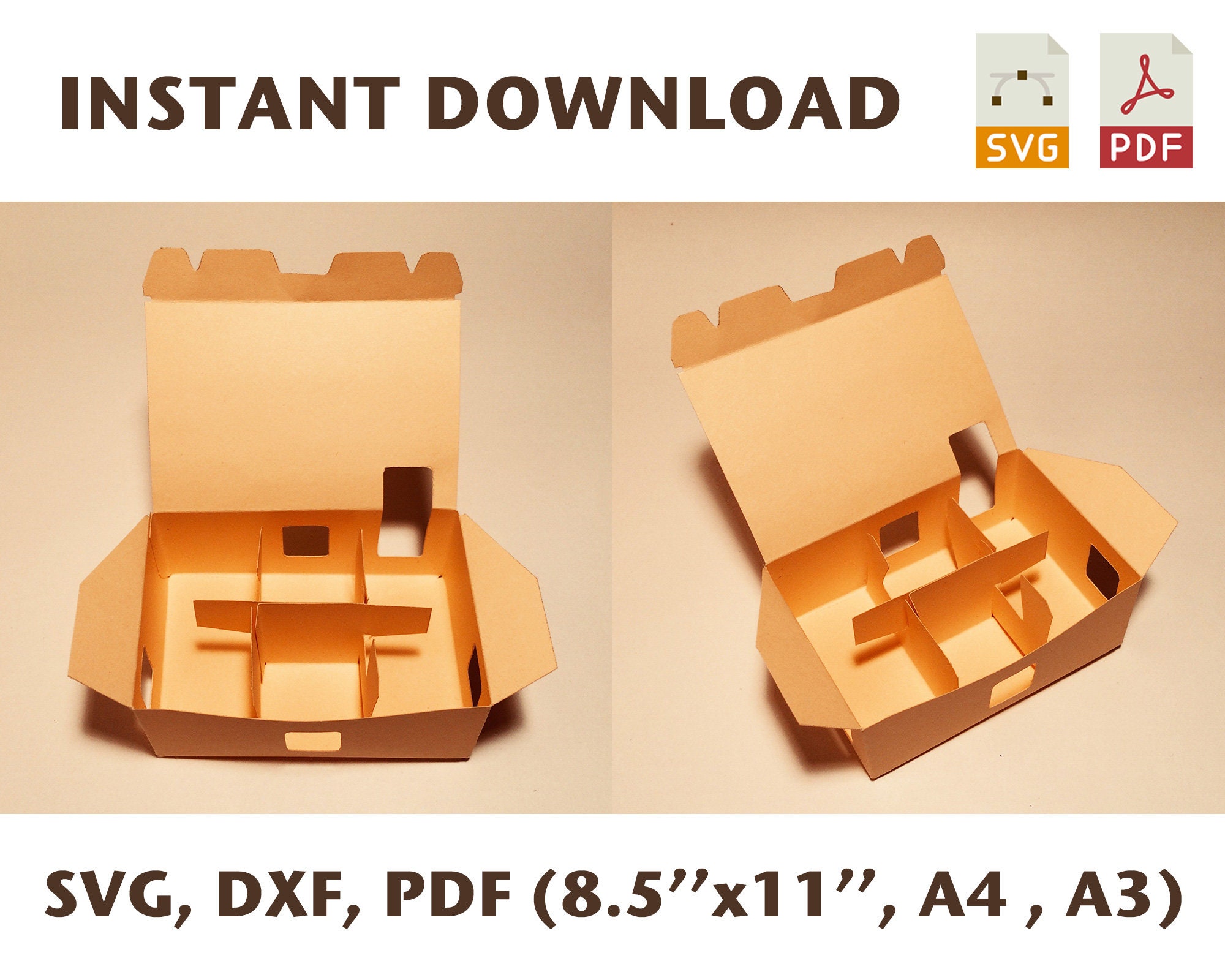 Glass Box Template Glass Storage Box Box for Glasses Box Etsy