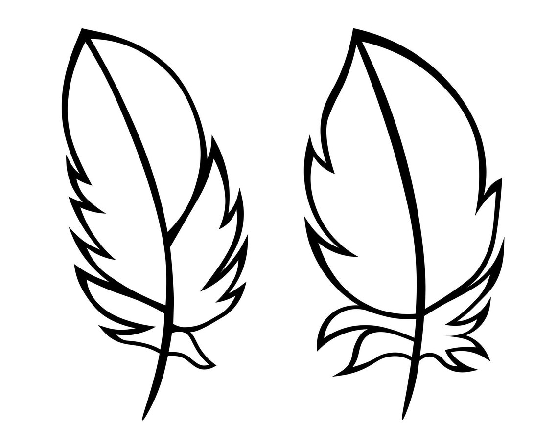 Feather svg feather template feather dxf feather png Etsy