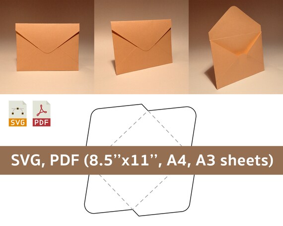 Download Envelope Template Envelope Svg Envelope Pdf Envelope Printable Envelope Print Svg Pdf Cricut Silhouette 8 5x11