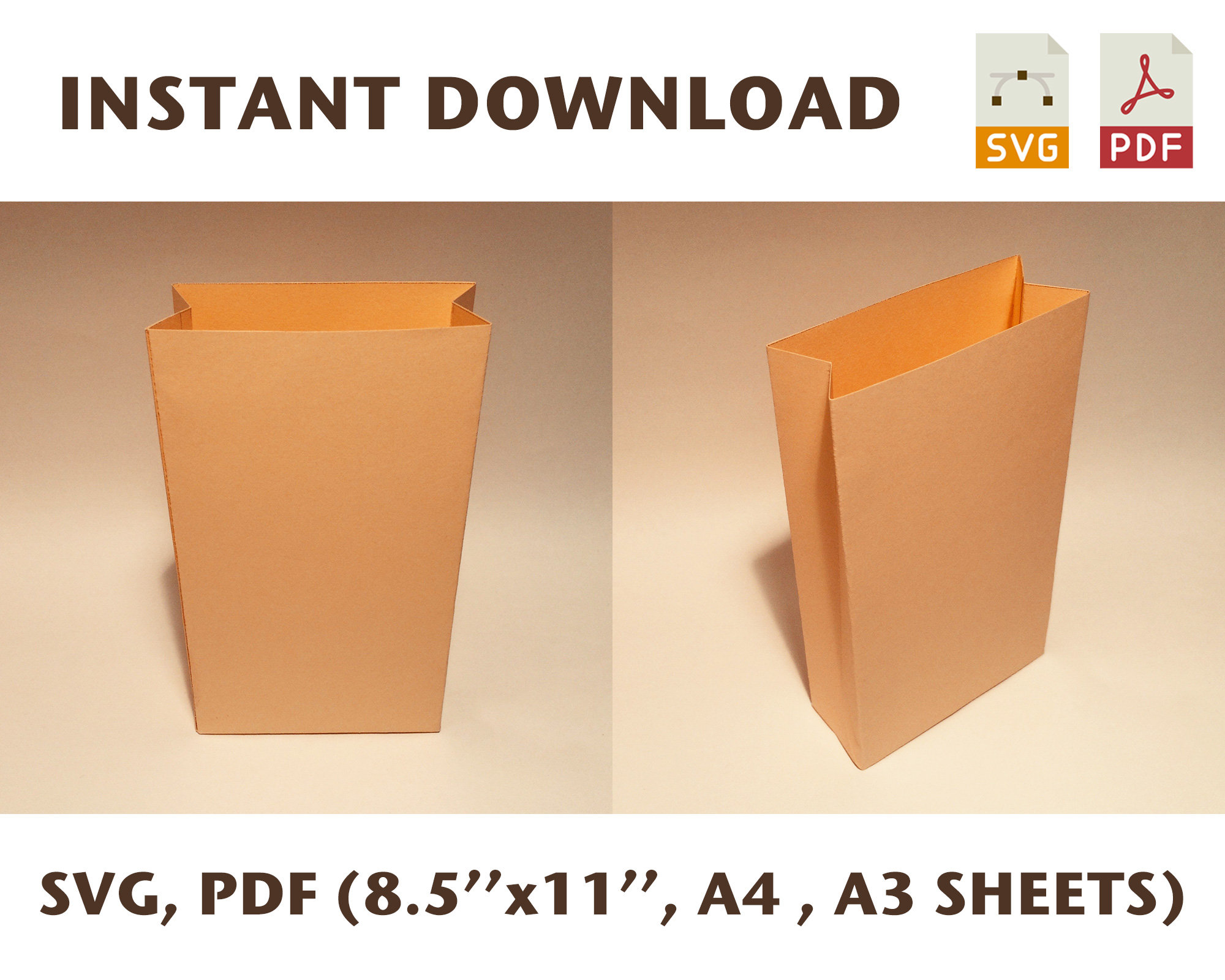 Grocery bag template grocery paper bag paper grocery bag Etsy