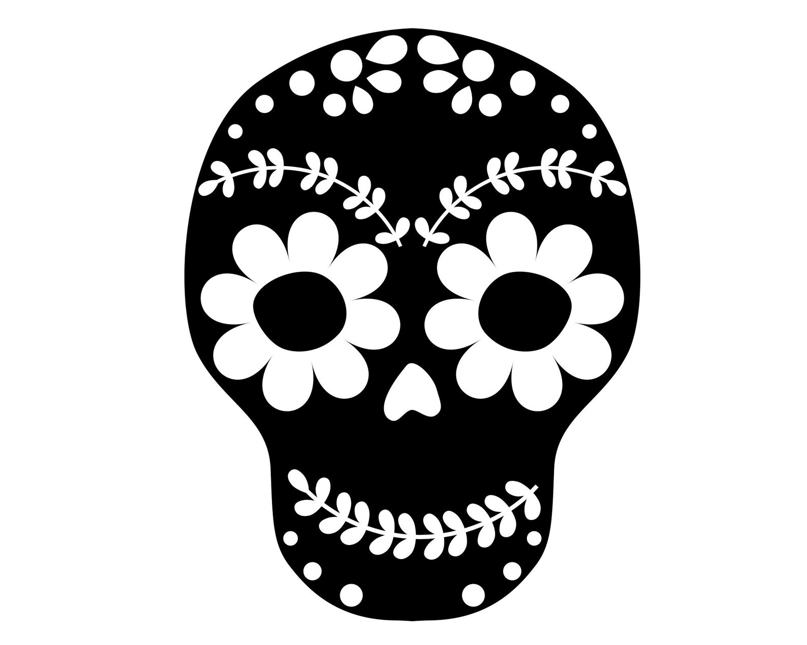 Sugar skull svg floral skull template skull dxf day of the | Etsy