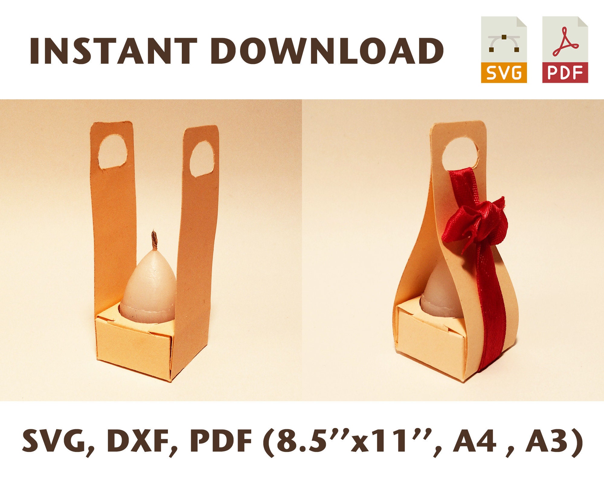 Candle box template candle gift box candle bag candle gift Etsy