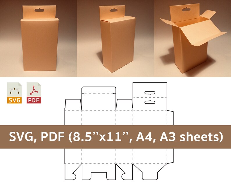 Hanger Box Template Box With Hanger Product Box Product Etsy