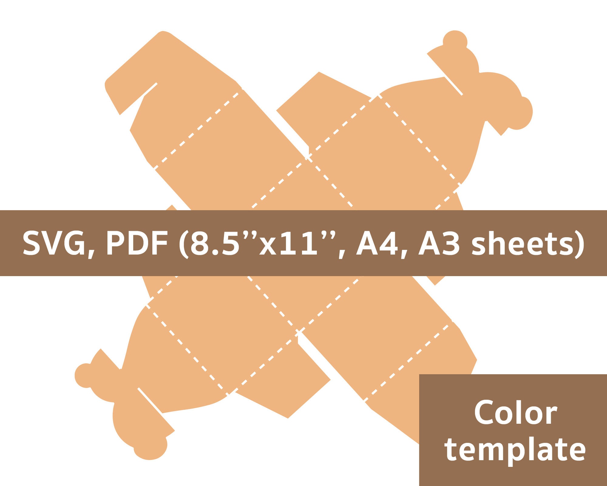Teddy Bear Box Template Gift Box for Baby Boy Gift Box for Etsy