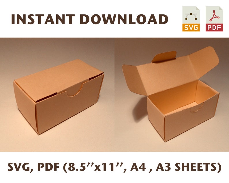 Storage box template clamshell box rectangle box Etsy