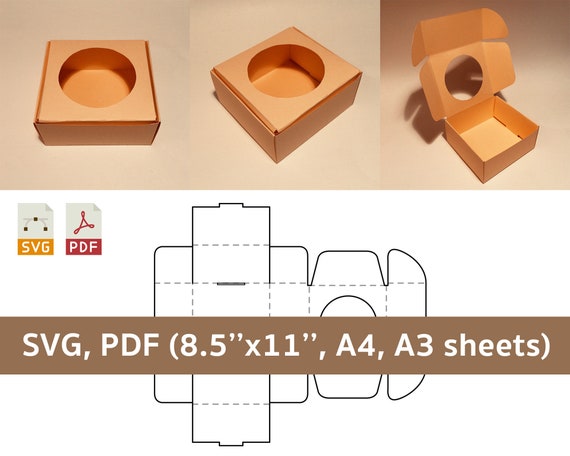 Download Cricut A4 Svg Sweets Box Pdf A3 Pie Box Cake Box Template Silhouette Sweet Box Cake Container Dessert Box 8 5x11 Packaging Wrapping Packaging Mailing Displays Kromasol Com