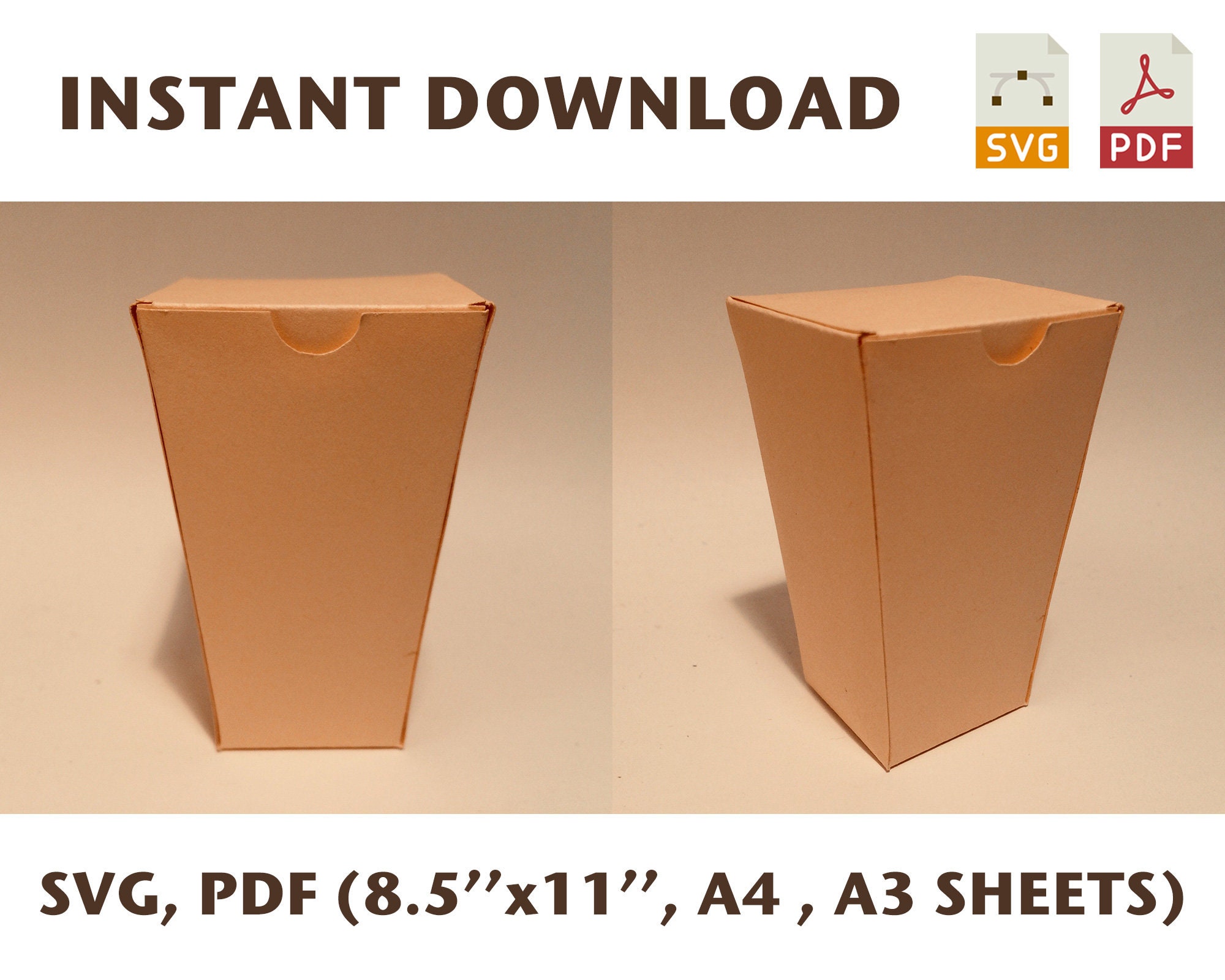 Cup box template coffee cup box paper cup box coffee box Etsy