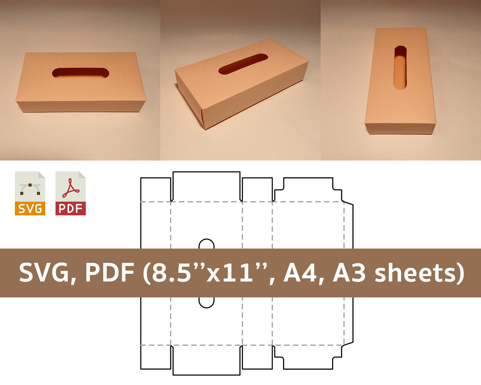Tissue box template tissue holder tissue container tissue Etsy