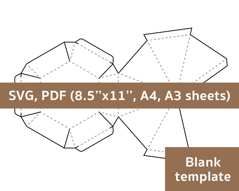 jewelry box crystal box 8.5x11 gem box A4 PDF SVG digital files A3 jewel box diamond shape box Diamond box template jewellery box