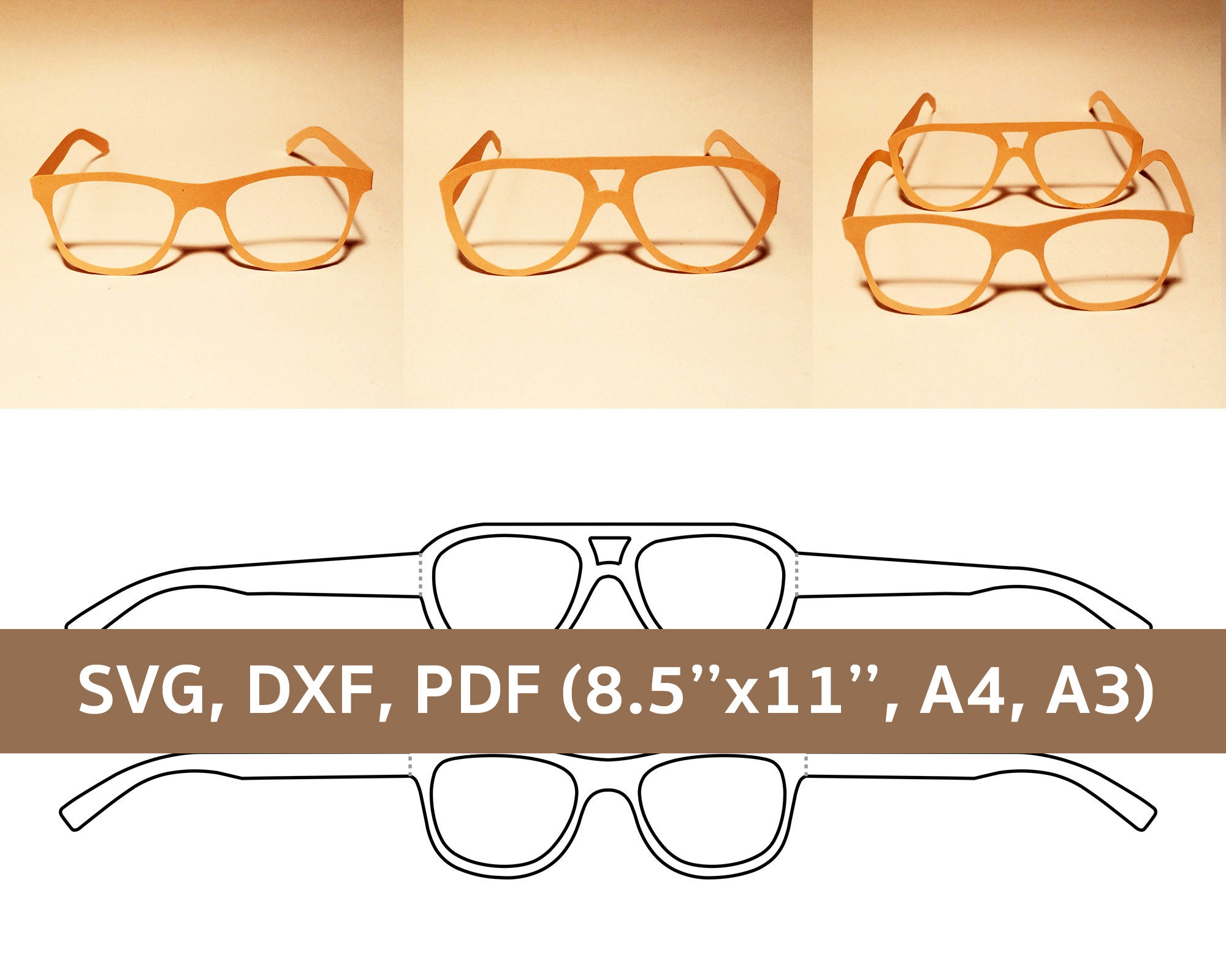 Paper Glasses Template Party Glasses Paper Sunglasses Etsy Paper Glasses Template Party Glasses Paper Sunglasses Etsy