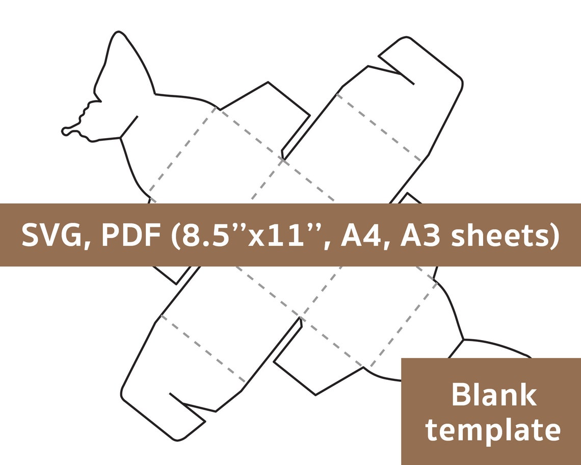 Butterfly box template butterfly gift box beautiful gift Etsy