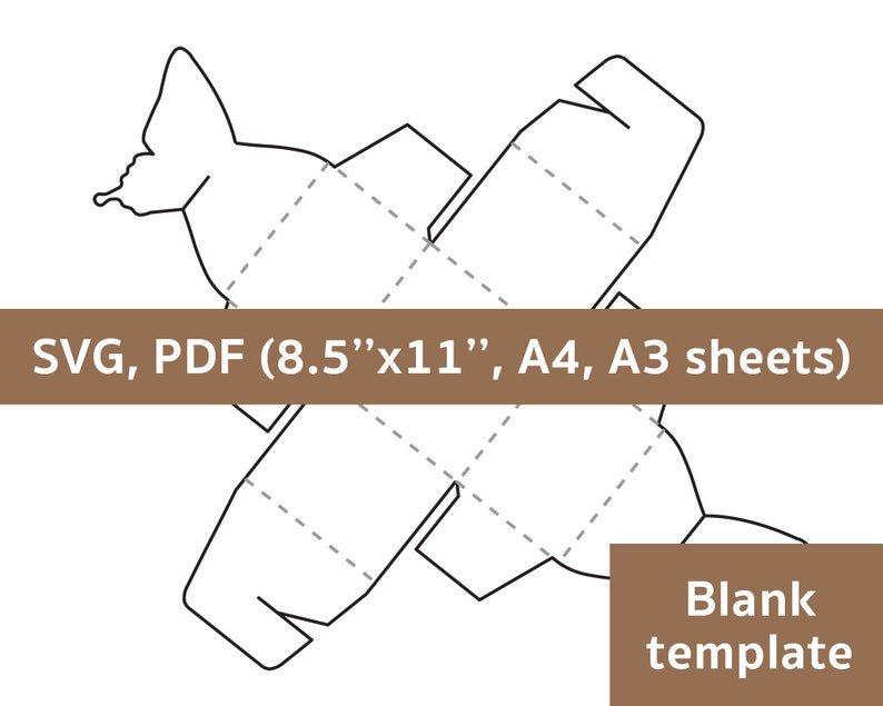 Butterfly box template, butterfly gift box, beautiful gift box