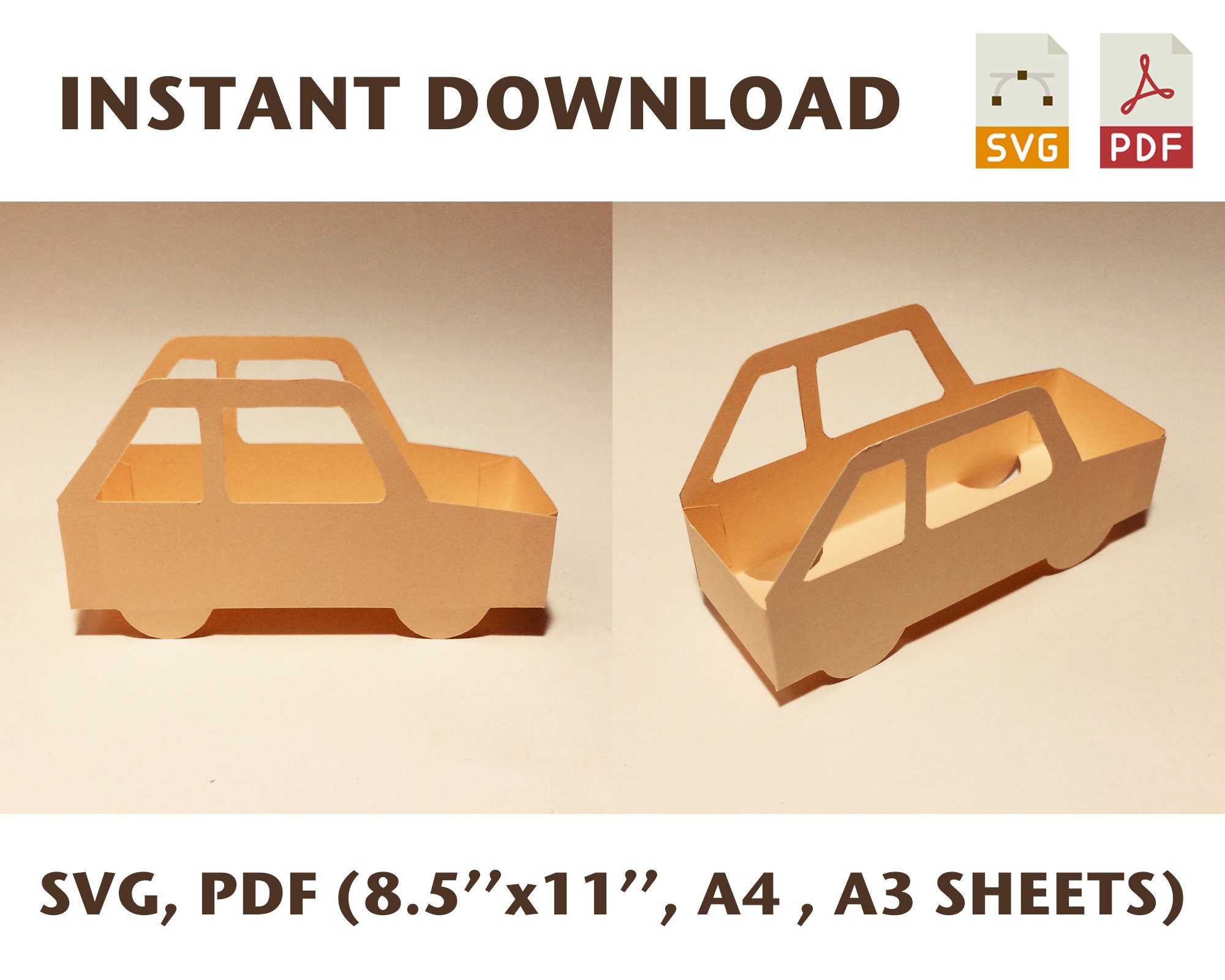 Car box template car tray car shaped box car shaped tray Etsy