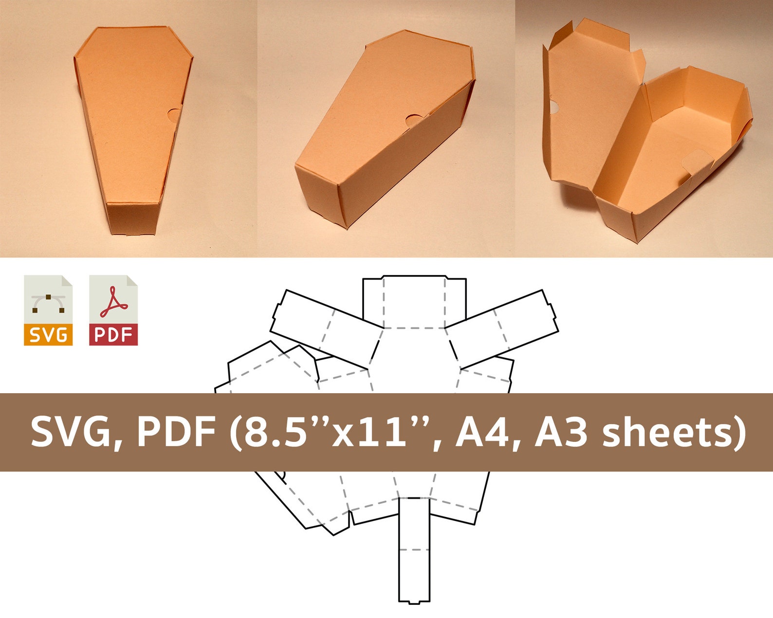Гроб из бумаги схема с крышкой