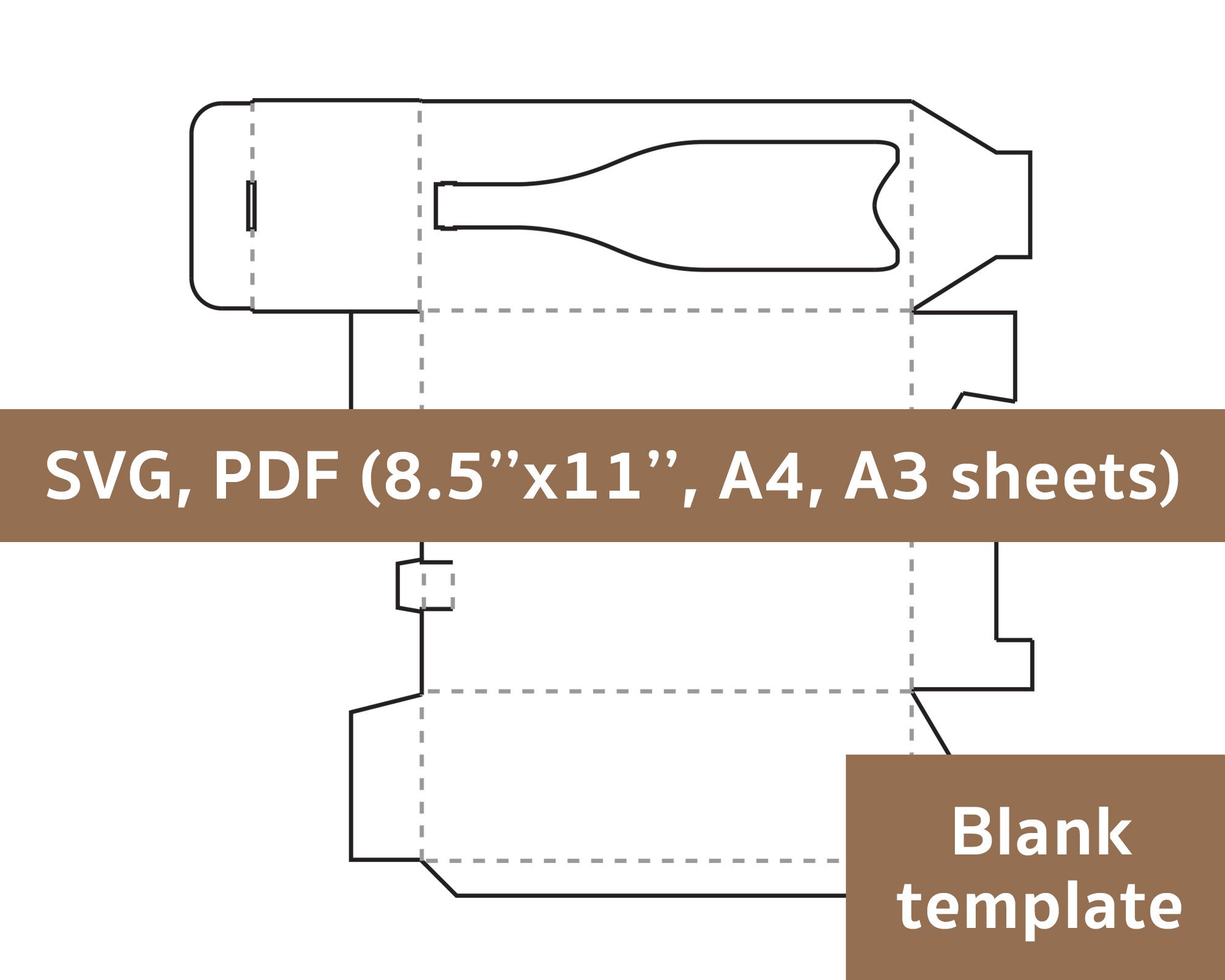 Wine box template wine gift box wine bottle box champagne Etsy