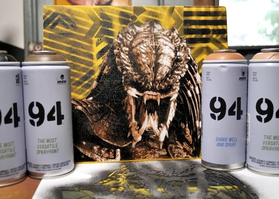 Predator 7 Layer realistic Stencil Graffiti Holloween Horror