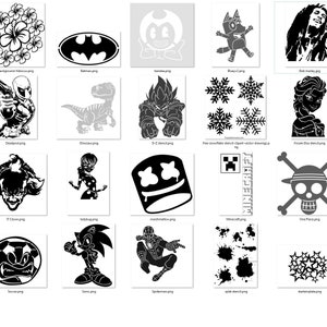 Airbrush Stencil Mega pack -35 PNG files for Cricut